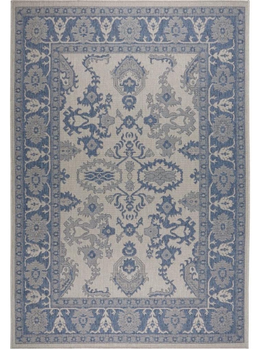 Nicole Miller Patio Country Ayana 3’11”x5’2” Gray-Blue Indoor/Outdoor Area Rug